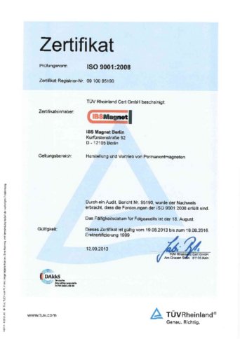 IBS Magnet - Zertifikat
